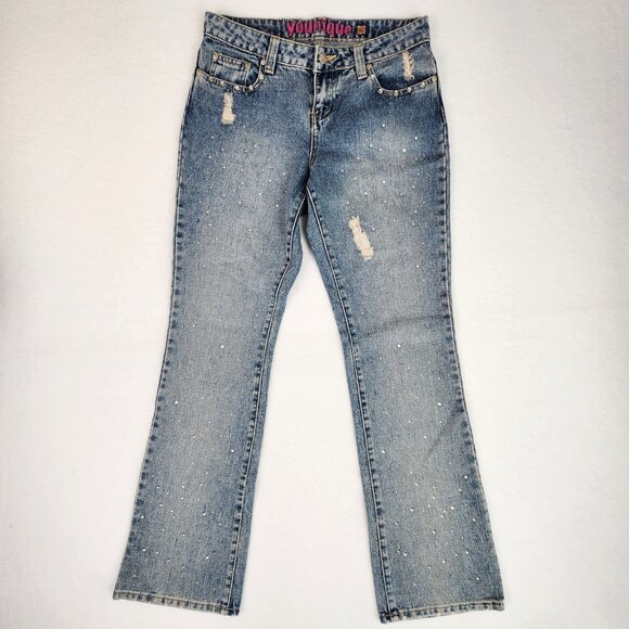 Younique Denim - Younique Juniors Distressed Sequin Jeans Size 9 Blue